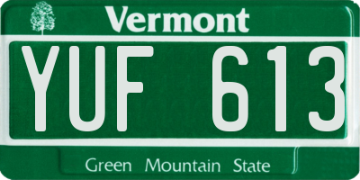VT license plate YUF613