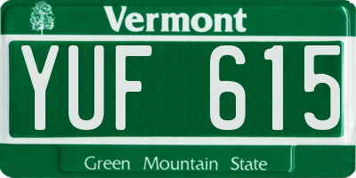 VT license plate YUF615