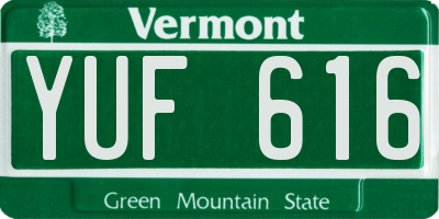 VT license plate YUF616