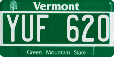VT license plate YUF620