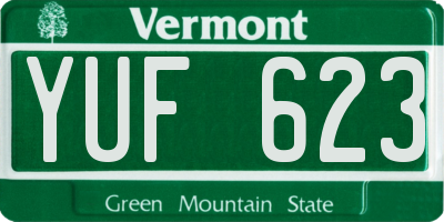 VT license plate YUF623