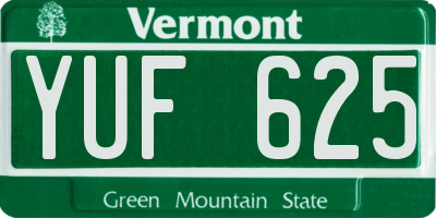 VT license plate YUF625