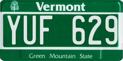 VT license plate YUF629