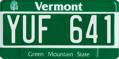 VT license plate YUF641