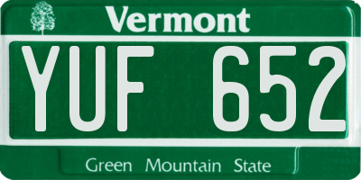 VT license plate YUF652