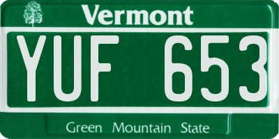 VT license plate YUF653