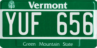 VT license plate YUF656