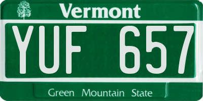 VT license plate YUF657