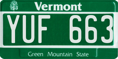 VT license plate YUF663