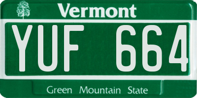 VT license plate YUF664