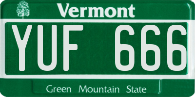 VT license plate YUF666