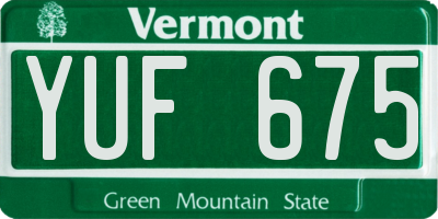 VT license plate YUF675
