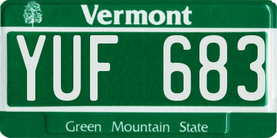 VT license plate YUF683