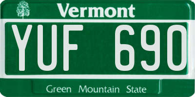 VT license plate YUF690