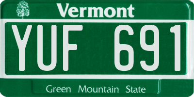 VT license plate YUF691