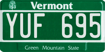 VT license plate YUF695