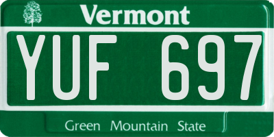 VT license plate YUF697