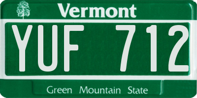 VT license plate YUF712