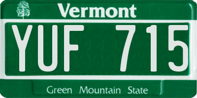 VT license plate YUF715
