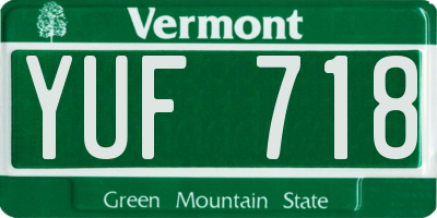 VT license plate YUF718