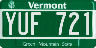 VT license plate YUF721
