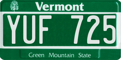 VT license plate YUF725