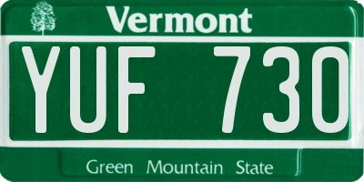 VT license plate YUF730