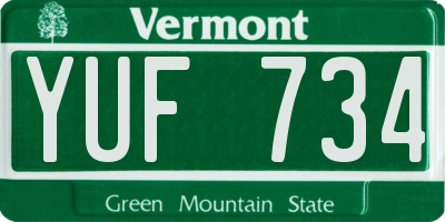 VT license plate YUF734