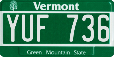 VT license plate YUF736