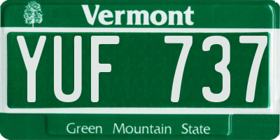 VT license plate YUF737