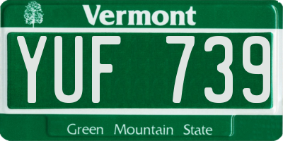VT license plate YUF739