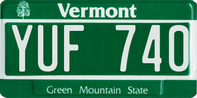 VT license plate YUF740