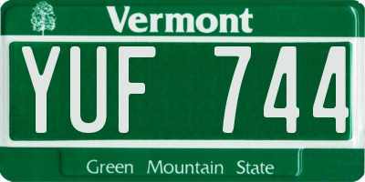 VT license plate YUF744