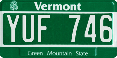 VT license plate YUF746