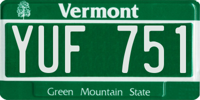 VT license plate YUF751