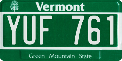 VT license plate YUF761