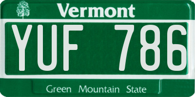 VT license plate YUF786