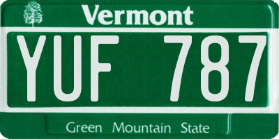 VT license plate YUF787