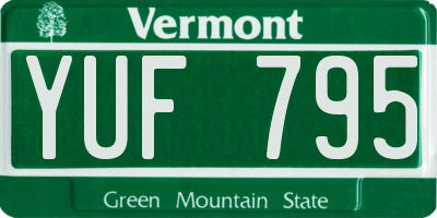 VT license plate YUF795