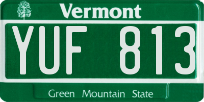 VT license plate YUF813