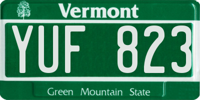 VT license plate YUF823