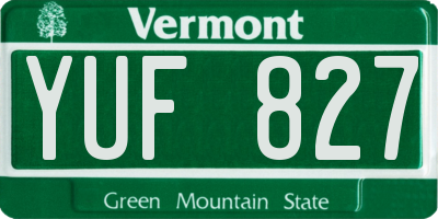 VT license plate YUF827