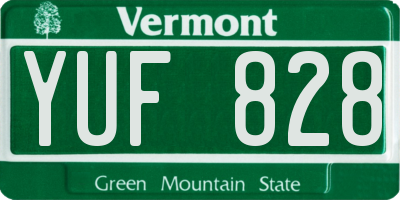VT license plate YUF828