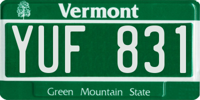 VT license plate YUF831