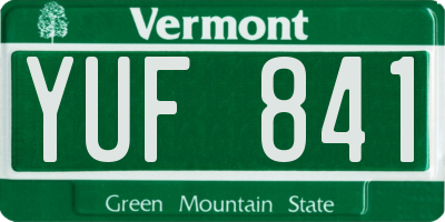 VT license plate YUF841