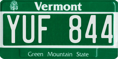 VT license plate YUF844