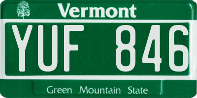 VT license plate YUF846