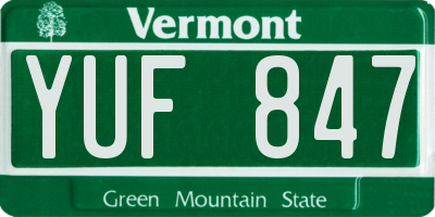 VT license plate YUF847