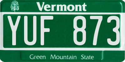 VT license plate YUF873