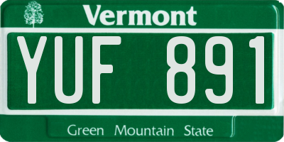 VT license plate YUF891